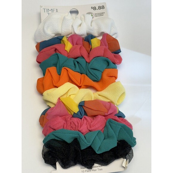 Time & Tru multi color pack Women's/Teen's Hair Scrunchies 3 packs of 10 NEW - Picture 3 of 6